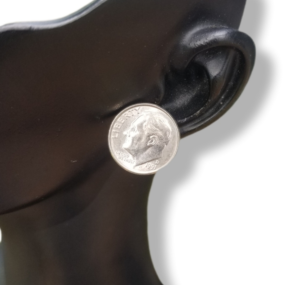 1991 ROOSEVELT DIME STUD EARRINGS